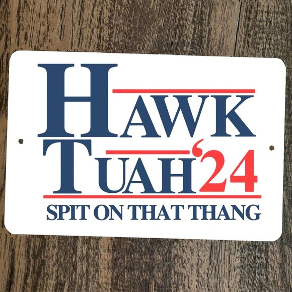 Hawk Tuah 24 Spit on That Thang 8x12 Metal Wall Sign Garage Poster - Picture 1 of 1